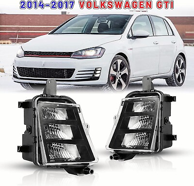 #ad LED for 2014 2017 Volkswagen Golf VW GTI Fog Lights Clear Bumper Driving Lamps $79.99