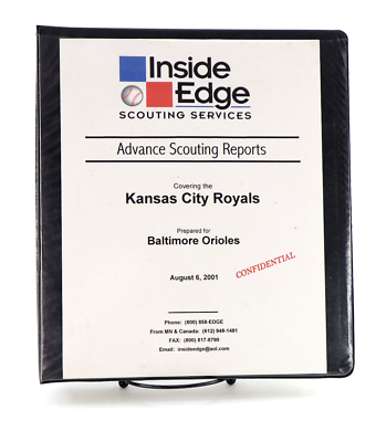 #ad Original Inside Edge 2001 Kansas City Royals Advanced Scouting Report By Orioles $99.99