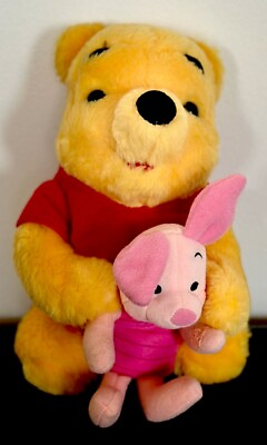 #ad Winnie the Pooh Hugging Piglet Plush Walt Disney world 14” Tall $14.00