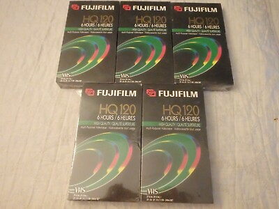 #ad Fujifilm HQ T 120 Blank VHS Tapes 6 Hour Lot Of 5 High Quality $49.99