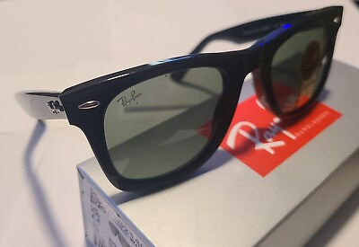 Ray Ban RB2140 901 50 22 Wayfarer Green Lenses Unisex Classic Sunglasses Black $65.99