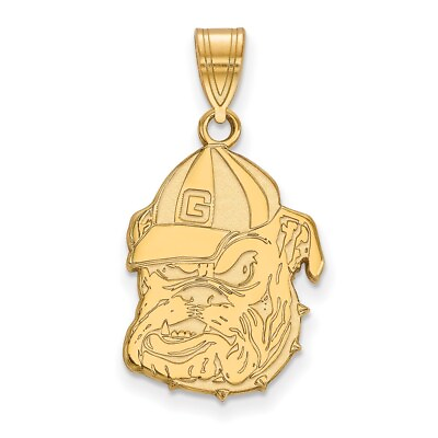10k Yellow Gold LogoArt University of Georgia Bulldog Large Pendant for Women $352.00