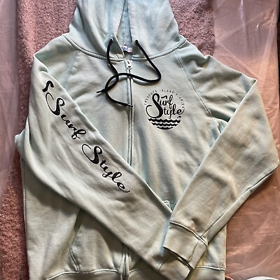 #ad #ad Surf Style Men#x27;s Mint Green Spell Out Logo Pullover Hoodie Medium 20.5 x 24.5 $12.00
