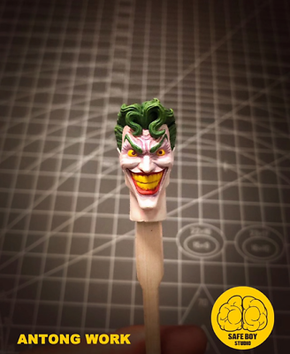 #ad Customized 1 12 Deadly Joker Clown Head Carved Model Toys Mezco Size $46.99