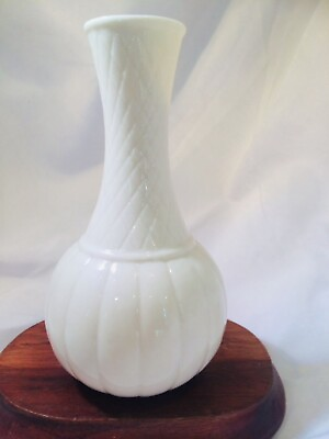 #ad #ad Belleek Irish Porcelain Kilkenny Bud Vase. Lattice and Mellon. Green 6th Mark $8.00