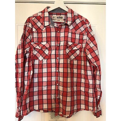 #ad Plaid Pearl Snapped Button Up Shirt $10.00
