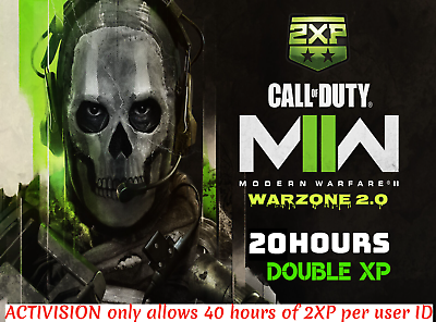 20 Hours 2XP Call Duty CO D Modern War fare II Token Codesâ†—ï¸�FAST SENDâ†—ï¸� $7.99
