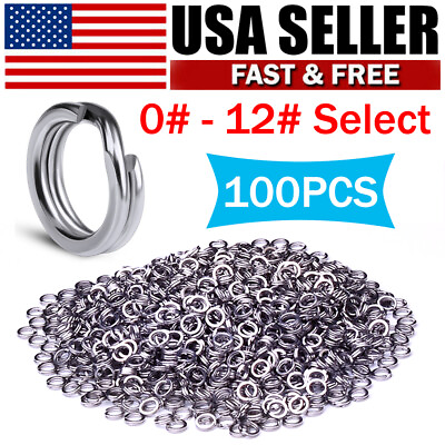 100 Stainless Steel Fishing Split Rings 25LB 350LB Heavy Saltwater Duty Big Game #ad $9.99