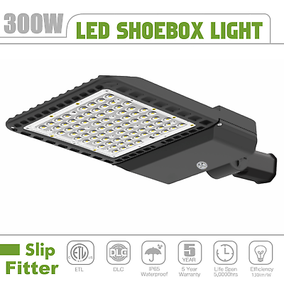 #ad LED Shoebox Light 300W Photocell Outdoor Security Area Parking Lot Street Lamp $144.85