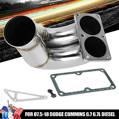 #ad 3.5quot; Raw Intake Elbow For 07.5 18 Dodge Cummins 6.7 6.7L Diesel Stainless Steel $89.99