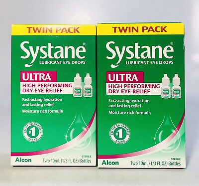Lot of 2 Systane ULTRA High Performance Lubricant Eye Drops Twin Pack Exp. 01 27 $24.95