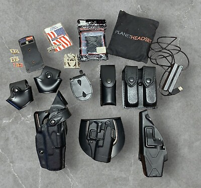 #ad Lot Of Law Enforcement Or Security Guard Duty Accessories For Glock 19 And Stand $74.00