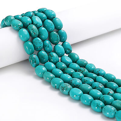 Green Blue Turquoise Smooth Full Oval Shape Beads 10x13mm 13x16mm 15.5#x27;#x27; Strand $9.89
