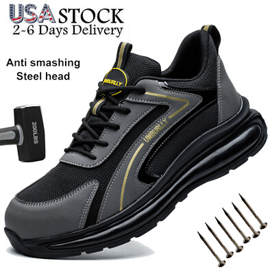 #ad Mens Waterproof Work Boots Steel Toe Safety Shoes Waterproof Non Slip Sneaker US $44.09