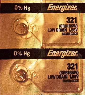 #ad ENERGIZER 321 SR616SW SR616 SILVER OXIDE 2piece Watch Battery AuthorizedSeller $2.99