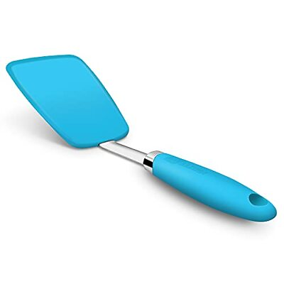 Hygienic Solid Heat Resistant Flexible Silicone Spatula Blue Non stick Silico... $15.17