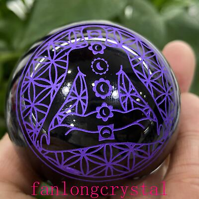 #ad 50mm Natural Obsidian ball rainbow quartz crystal sphere gem reiki healing 1pc $14.64