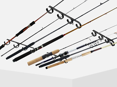 #ad Wall Ceiling Fishing Rod Rack Holds 8 Rods $25.89