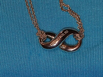 #ad Tiffany amp; Co Double Chain Infinity necklace Sterling Silver Stamped 925 $88.99