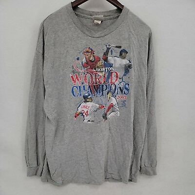 #ad Coed Sportswear Gray Long Sleeve Boston World Champions 2007 Mens Sz XL GUC $9.99