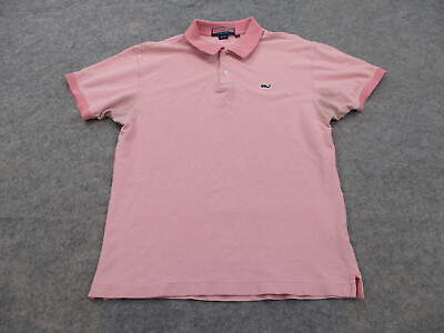 #ad Vineyard Vines Polo Shirt Mens Small Pink White Striped Short Sleeve Adult * $17.96
