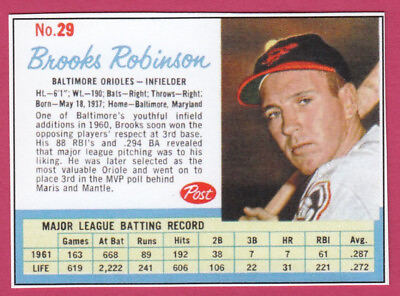 #ad 2022 1962 Cereal Card #29 Brooks Robinson Baltimore Orioles $6.95