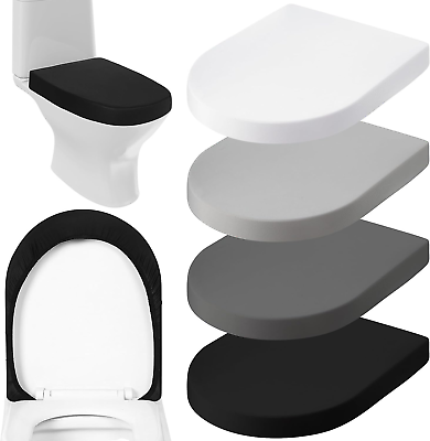 4 Pcs Toilet Lid Cover Toilet Seat Cover with Elastic Edges Standard Toilet Lid $15.28