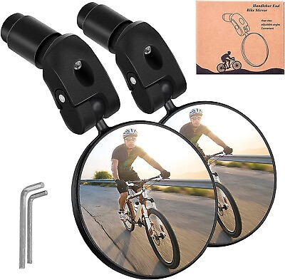 #ad Bicycle Mirrors Handlebar Rearview Mirror360° Rotation Adjustable Wide HD View $12.99