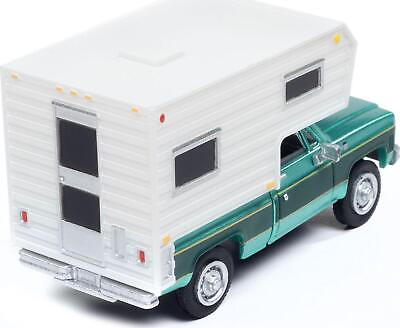 #ad 1977 Chevrolet Fleetside Pickup Truck With Camper Light Green Metallic And Dark $33.44