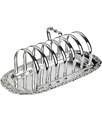 #ad Queen Anne Serving Toast Tray Brand New In Box Silver Plated $37.05