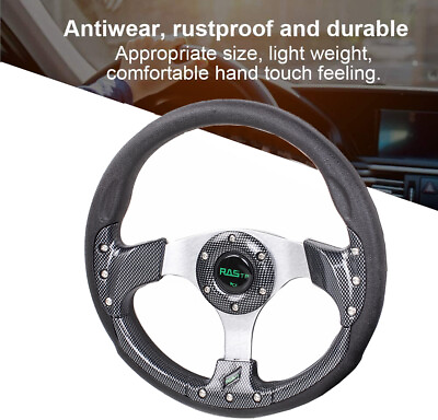 #ad Golf Cart Steering Wheel 6 Hole Universal Carbon Fiber EZGo Club Car $23.99
