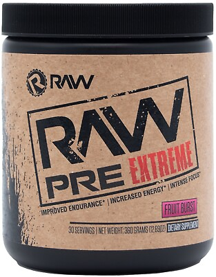 #ad RAW Pre Extreme Pre Workout Powder 30 Servings FRUIT BURST $22.50