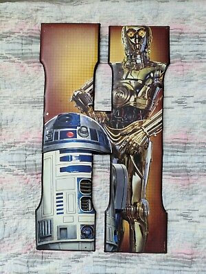 #ad Licensed Star Wars Metal quot;Hquot; With R2D2 And C3PO Wall Hanging $4.35