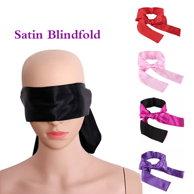 #ad Romantic 2 Packs Soft Multicolor Satin Blindfold Eye Mask Couple Game Cosplay $8.99