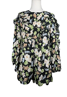 #ad New Womens Ruffle Floral Jumpsuit 4 6 S $10.00