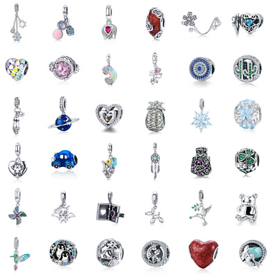 BAMOER Mixed style Solid 925 Sterling Silver Charm amp;AAA CZ Fit European Bracelet $5.36