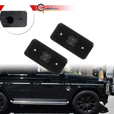 #ad Front Black Side Marker Light Housing Covers For Mercedes Benz G550 G500 G55 AMG $14.99