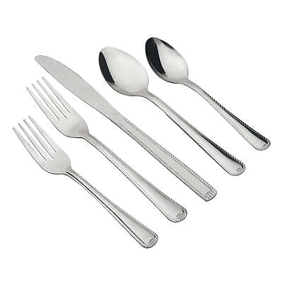 #ad 49 Piece Lace Stainless Steel Silver Flatware Value Set with Tray Organizer US $11.84