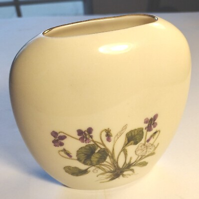 #ad #ad Vintage Otagiri Cream Vase Violets W Gold Trim Made in Japan $20.00