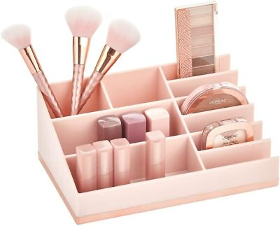 mDesign Plastic Cosmetic Organizer Palette Storage Light Pink Rose Gold $35.68