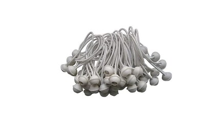 #ad BALL BUNGEE CORD 100 PC. 9quot; INCH WHITE TIE DOWN STRAP CANOPY ACCESSORY BUNGIE $25.99
