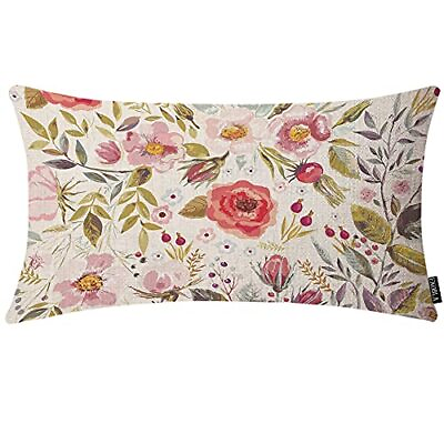 #ad EKOBLA Peony Flower Throw Pillow Case Cushion Cover 12x20 Inch Multi bs22 $24.52
