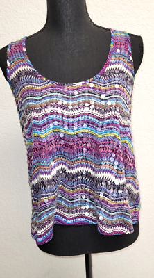 #ad Almost Famous Tank L Multicolor. Racer Back. Round Plastic Accents. 100% Poly. $8.00