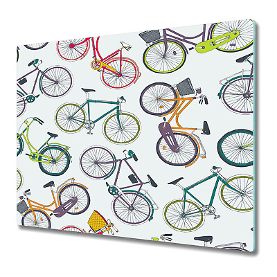 #ad Tempered Glass Kitchen Chopping Board City bikes Colourful red green 60x52 $46.95
