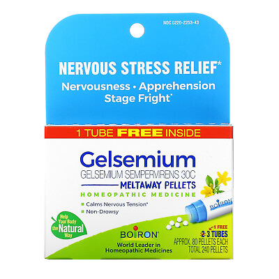 #ad Gelsemium Nervous Stress Relief Meltaway Pellets 30C 3 Tubes Approx. 80 $19.11
