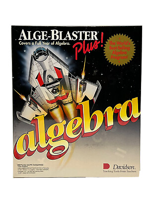 #ad Alge Blaster Plus Algebra IBM Tandy PC Software Davidson Math Blaster Maker New $25.00