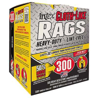 #ad Intex 300Ct Box Cloth Like Rags Heavy Duty Lint Free Trapos Absorbent US SELLER $12.49