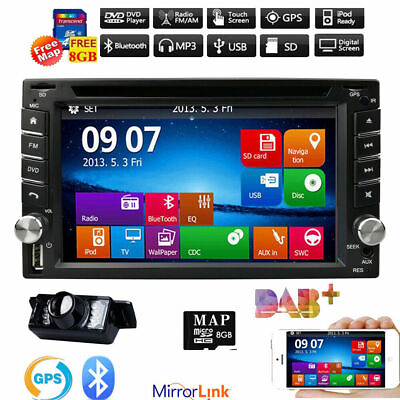 #ad Car Stereo Mirrorlink GPS Bluetooth Radio Double 2Din 6.2quot; CD DVD PlayerCamera* $134.31