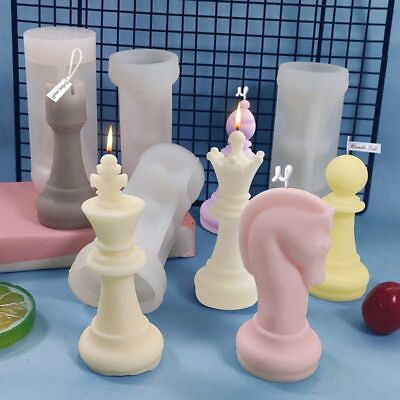 #ad Chess Silica Gel Mold DIY Candle Gypsum Silicone Molds Handmade Forms Candles Ma $12.82
