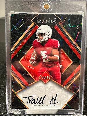 #ad Travell Harris Black Laser Auto RC 1 of 2 2022 Wild Card Auto Mania Browns 2 $11.00